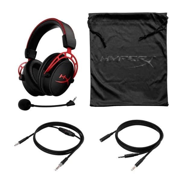 HyperX Fejhallgató - Cloud Alpha (Vezetékes, 3,5mm Jack, fekete/piros) – 4. kép