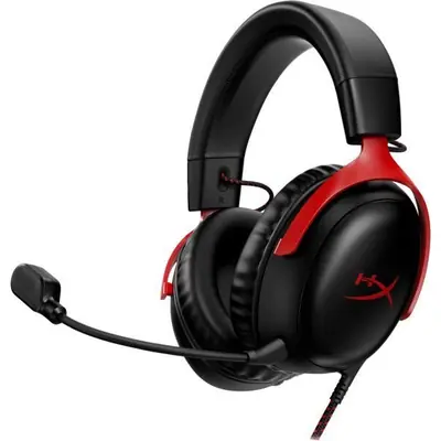 HyperX Fejhallgató - Cloud III (Vezetékes, USB-A/USB-C, fekete/piros)