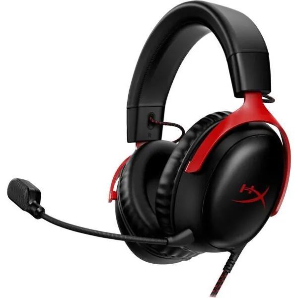 HyperX Fejhallgató - Cloud III (Vezetékes, USB-A/USB-C, fekete/piros)
