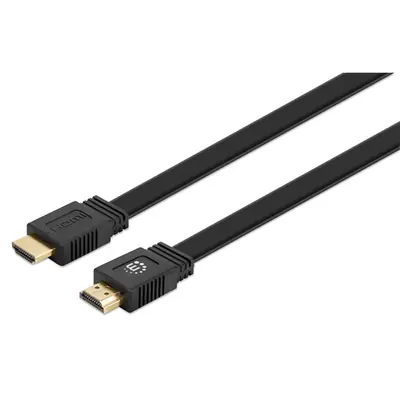Manhattan Kábel - HDMI to HDMI lapos változat (HDR, HEC, ARC, 8K@60Hz, HDR, 5m, Fekete)