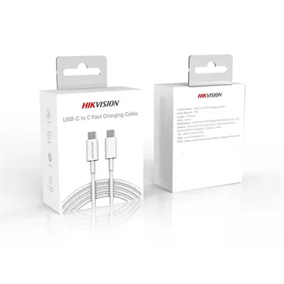 Hikvision HIKSEMI Kábel - Type-C to Type-C (Fehér, 1m, max. 20V/3A, 60W, 480MB/s)
