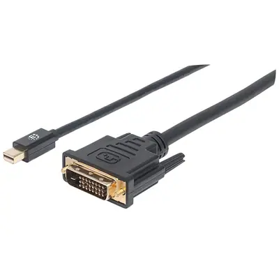 Manhattan Kábel - Mini DisplayPort 1.2a to DVI kábel (Mini DisplayPort 1.2a Male to DVI-D 24+1 Male, 1.8 m, Fekete)