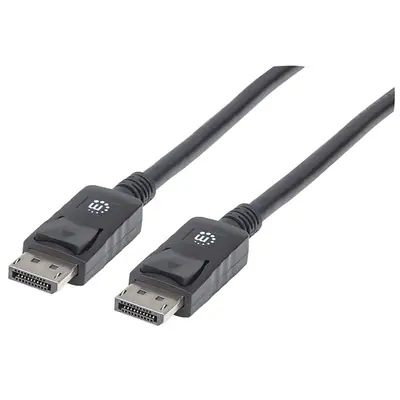 Manhattan Kábel - DisplayPort to DisplayPort ( DisplayPort 1.2, 4K@60hz, 2m, Fekete)