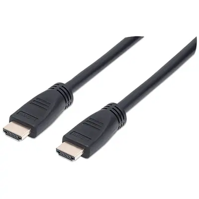Manhattan Kábel - HDMI to HDMI (Ethernet HEC, ARC, 3D, 4K@60Hz, fali kábel, Shielded, 10m, Fekete)