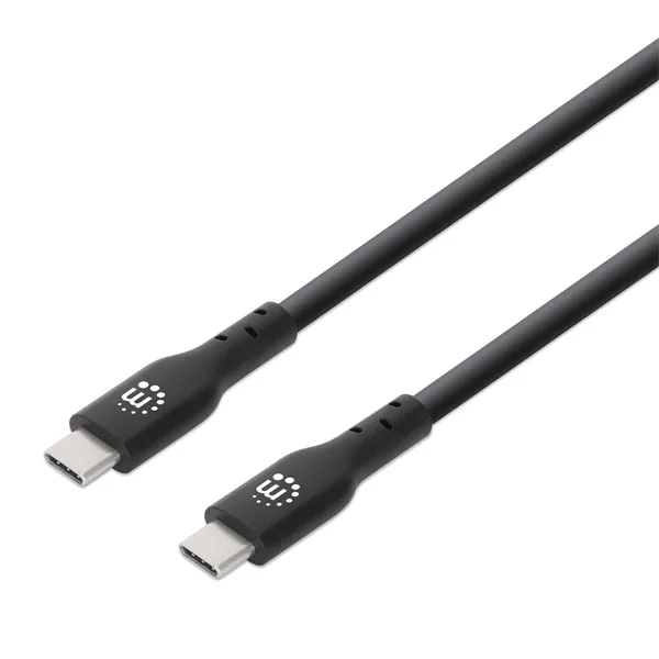 Manhattan Kábel - USB-A Male to USB-C Male, 0.5m, 60W/3A, 4K@60Hz, Fekete