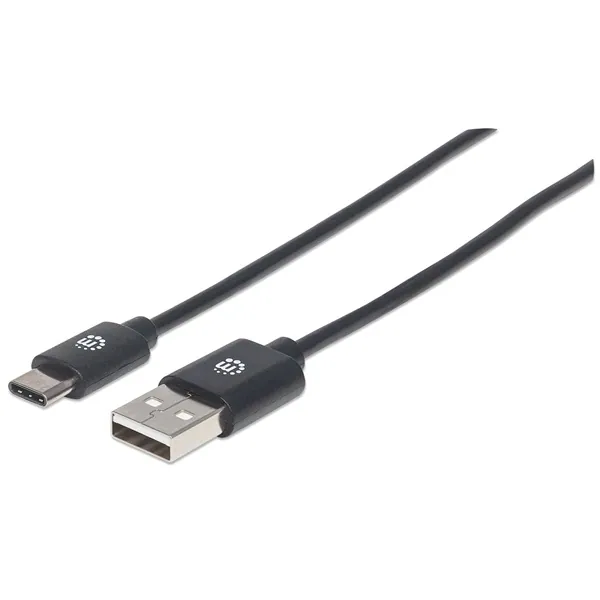 Manhattan Kábel - USB 2.0 Type-A to Type-C, 0.5m, Fekete