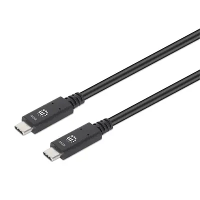 Manhattan Kábel - USB-A Male to USB-C Male, 1m, 100W/5A, 4K@60Hz, Fekete