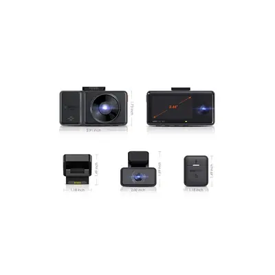 Vantrue Dash Cam - E3 (WiFi+GPS autóskamera első + hátsó+ belső, 1944p+2x1080p, WDR, HDR, 512GB MicroSD támogatás) – 2. kép