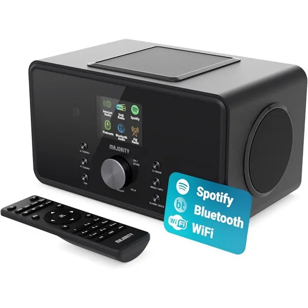 Majority Internet rádió - Bard (100W, Bluetooth, FM Rádió, Spotify, USB, Távírányító)