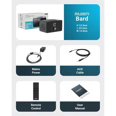 Majority Internet rádió - Bard (100W, Bluetooth, FM Rádió, Spotify, USB, Távírányító) – 2. kép