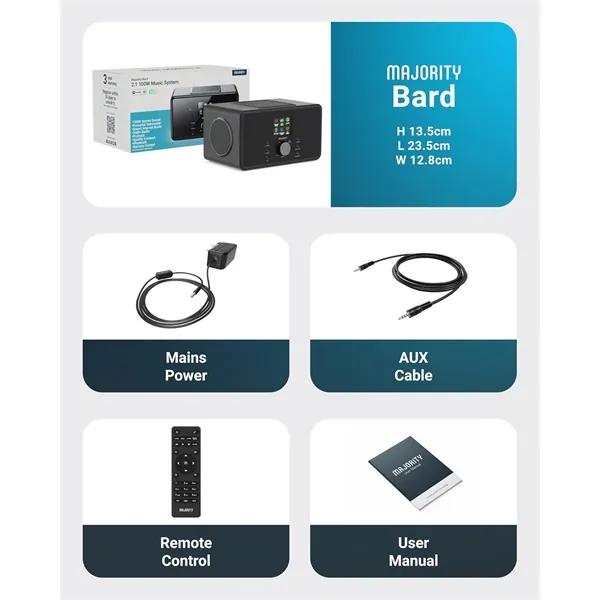 Majority Internet rádió - Bard (100W, Bluetooth, FM Rádió, Spotify, USB, Távírányító) – 2. kép