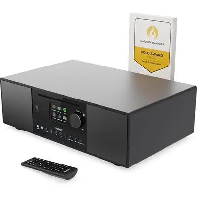 Majority All-in-One lejátszó - Quadriga (120W, BT, DAB+/FM, internet rádió, CD lejátszó, Spotify, Távírányító)