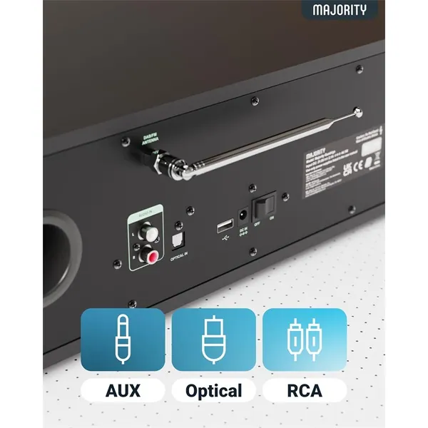 Majority All-in-One lejátszó - Quadriga (120W, BT, DAB+/FM, internet rádió, CD lejátszó, Spotify, Távírányító) – 2. kép