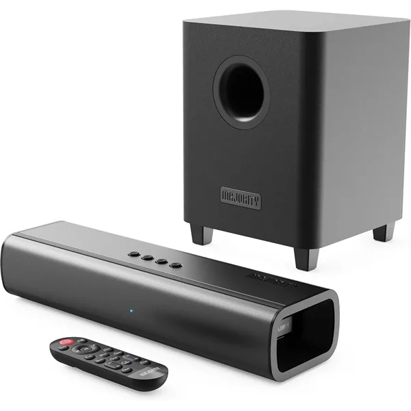 Majority Hangszóró Soundbar - Naga 40 Plus (200W, Bluetooth 5.0, HDMI ARC, AUX, USB, Optikai, Távírányító, Mélynyomó)