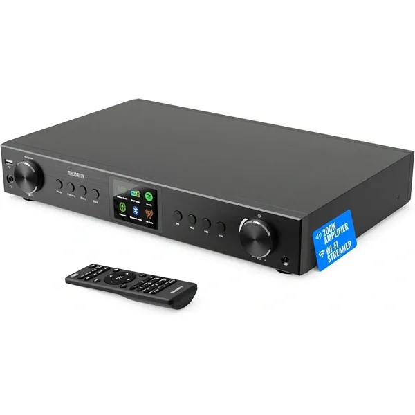 Majority Internet rádió - Fitzwilliam Connect AMP (2x100W erősítő, BT, DAB+/FM, internet rádió, Spotify, Távírányító)