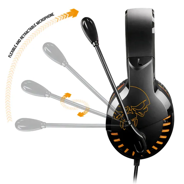 Spirit of Gamer Fejhallgató - PRO-H3 (MultiPlatform, mikrofon, 3.5mm jack, hangerőszabályzó, 2m kábel, narancssárga) – 3. kép