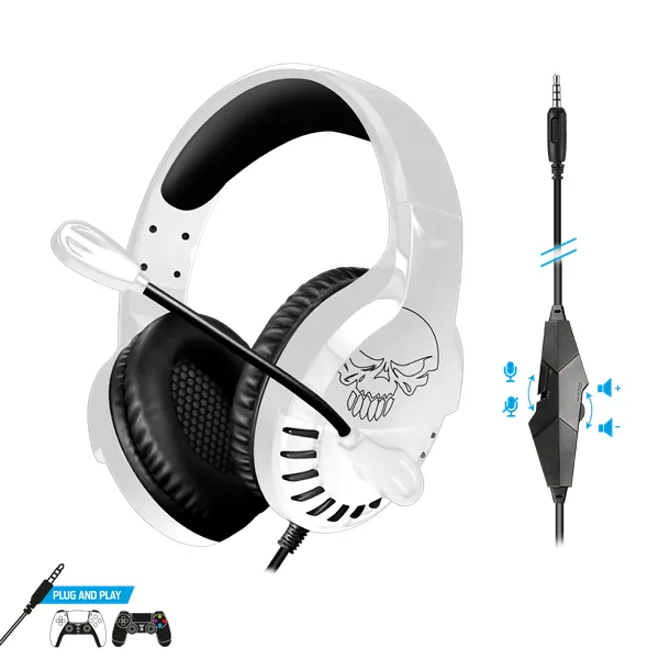 Spirit of Gamer Fejhallgató - PRO-H3 Playstation (PS4/PS5, mikrofon, 3.5mm jack, hangerőszabályzó, 1m kábel, fehér) – 4. kép