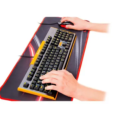 Rampage Egérpad - 300272 (300x700x3mm; fekete-vörös, vörös szegés) – 2. kép