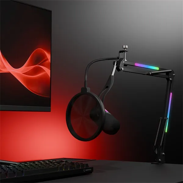 Rampage Mikrofon - ARPEJ (állvány, RGB, kardioid, 50 Hz–18 kHz, fekete) – 6. kép