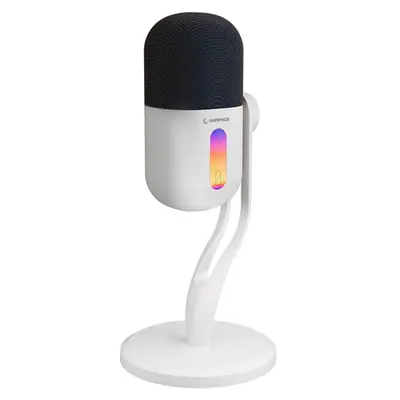 Rampage Mikrofon - ARPEJ (állvány, RGB, kardioid, 50 Hz–18 kHz, fehér) – 2. kép