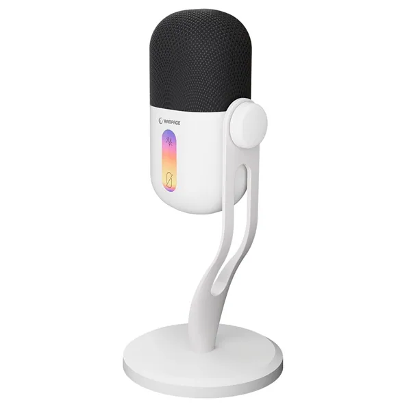 Rampage Mikrofon - ARPEJ (állvány, RGB, kardioid, 50 Hz–18 kHz, fehér) – 3. kép