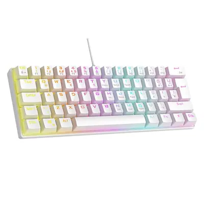 Rampage Billentyűzet - PLOWER K60 White US (Vezetékes, Mechanikus, Blue switch, angol, fehér, RGB LED) – 2. kép