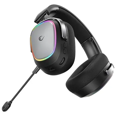 Rampage Fejhallgató - RETSU (1000mAh, Bluetooth+kábel+2,4Ghz, mikrofon, hangerőszabályzó, nagy-párnás, RGB, fekete) – 2. kép