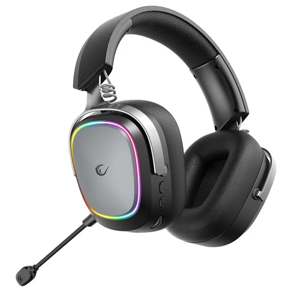 Rampage Fejhallgató - RETSU (1000mAh, Bluetooth+kábel+2,4Ghz, mikrofon, hangerőszabályzó, nagy-párnás, RGB, fekete) – 3. kép