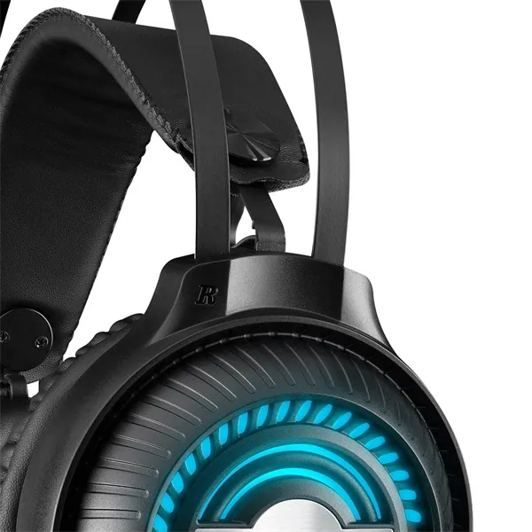 Rampage Fejhallgató - RM-K29 THUNDER (mikrofon, 3,5 mm Jack, hangerőszabályzó, nagy-párnás, fekete, RGB LED) – 5. kép