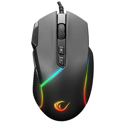 Rampage Egér Gamer - SMX-G39 COMFORT (7200DPI, 8 gomb, makro, RGB LED, harisnyázott kábel, fekete) – 2. kép