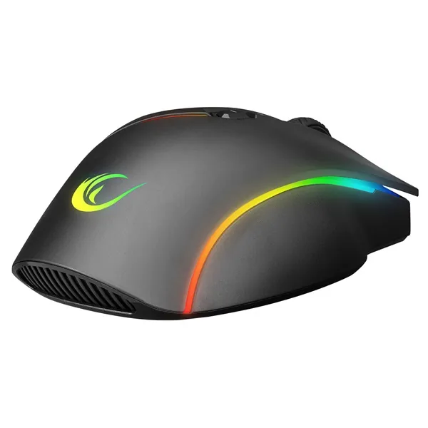 Rampage Egér Gamer - SMX-G39 COMFORT (7200DPI, 8 gomb, makro, RGB LED, harisnyázott kábel, fekete) – 5. kép