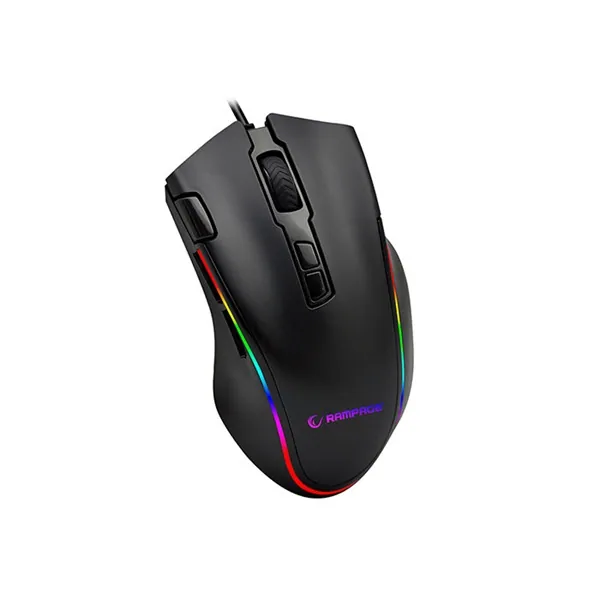 Rampage Egér Gamer - SMX-G72 GREEDY RGB (4800DPI, 8 gomb, makro, RGB LED, 1,7M kábel, fekete) – 3. kép