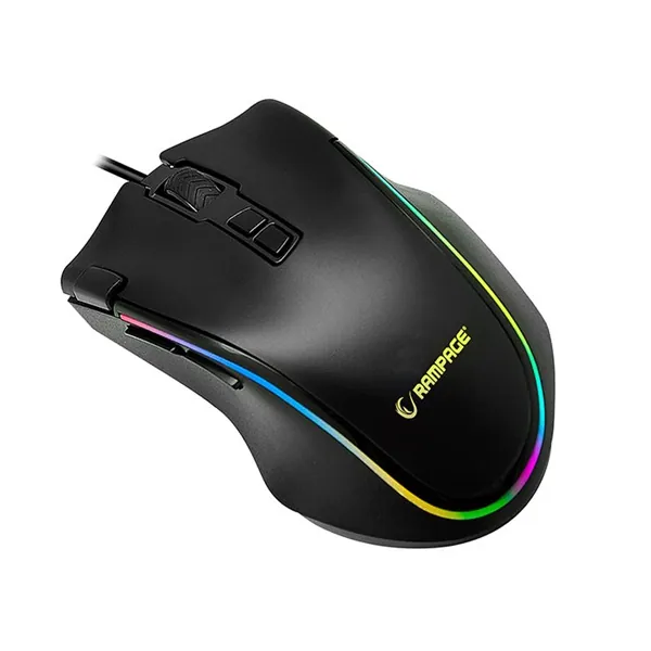 Rampage Egér Gamer - SMX-G72 GREEDY RGB (4800DPI, 8 gomb, makro, RGB LED, 1,7M kábel, fekete) – 5. kép