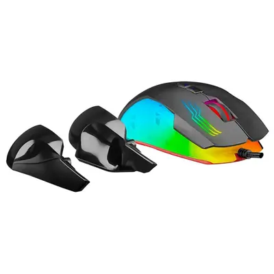 Rampage Egér Gamer - SMX-G38 CLAW (7200DPI, 8 gomb, makro, RGB LED, 1,8m harisnyázott kábel, fekete) – 2. kép