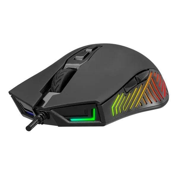 Rampage Egér Gamer - SMX-G68 SPEAR (7200DPI, 7 gomb, makro, RGB LED, 1,5m harisnyázott kábel, fekete) – 3. kép