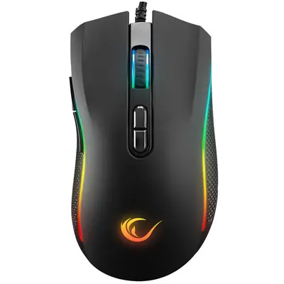 Rampage Egér Gamer - SMX-R44 V2 Macro (12800 DPI, 7 gomb, makro, RGB LED, 1,8m fonott kábel, fekete) – 2. kép