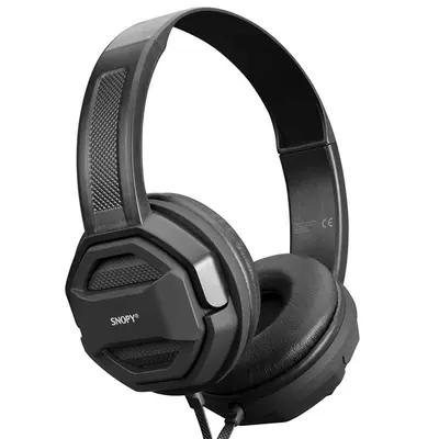 Snopy Fejhallgató - SN-101 BONNY Black (stereo, mikrofon, 3.5mm jack, 1m kábel, fekete) – 2. kép