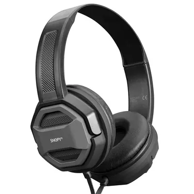 Snopy Fejhallgató - SN-101 BONNY Grey (stereo, mikrofon, 3.5mm jack, 1m kábel, fekete-szürke) – 2. kép