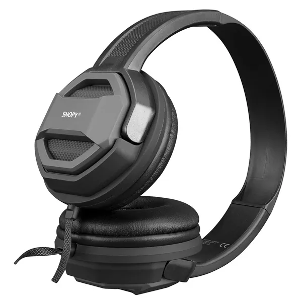 Snopy Fejhallgató - SN-101 BONNY Grey (stereo, mikrofon, 3.5mm jack, 1m kábel, fekete-szürke) – 4. kép