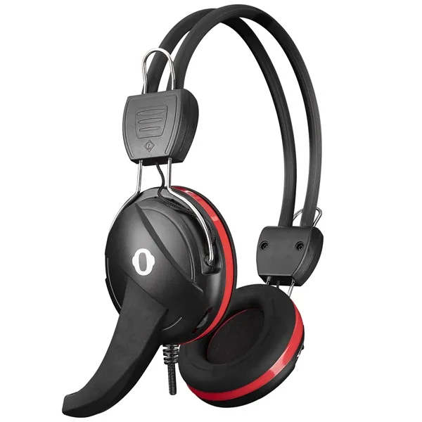 Snopy Fejhallgató - SN-88A (mikrofon, 3.5mm jack, hangerőszabályzó, nagy-párnás, 1.8m kábel, fekete-piros) – 2. kép