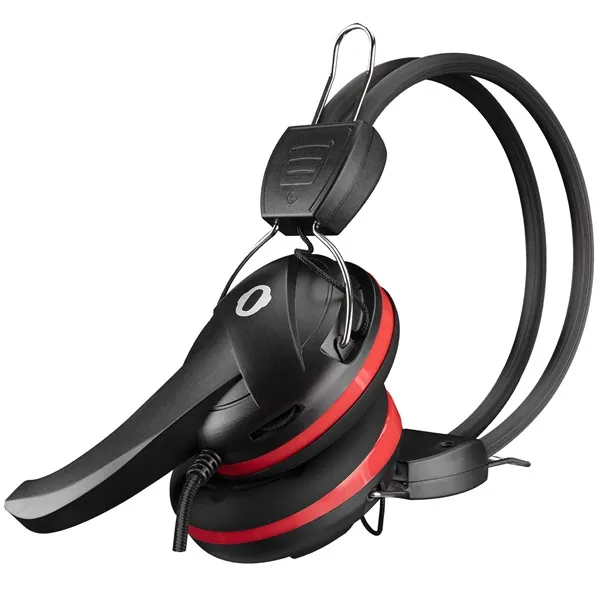 Snopy Fejhallgató - SN-88A (mikrofon, 3.5mm jack, hangerőszabályzó, nagy-párnás, 1.8m kábel, fekete-piros) – 4. kép