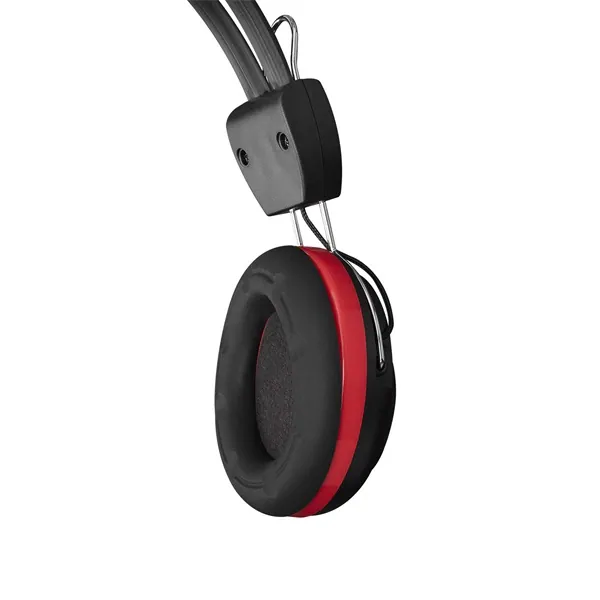 Snopy Fejhallgató - SN-88A (mikrofon, 3.5mm jack, hangerőszabályzó, nagy-párnás, 1.8m kábel, fekete-piros) – 6. kép
