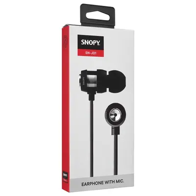 Snopy Fülhallgató - SN-J01 (mikrofon, 3.5mm jack, 1.2m kábel, fekete-kék) – 2. kép