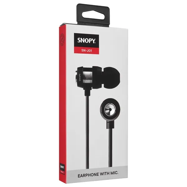 Snopy Fülhallgató - SN-J01 (mikrofon, 3.5mm jack, 1.2m kábel, fekete-kék) – 2. kép