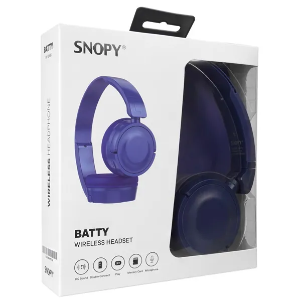 Snopy Fejhallgató Vezeték Nélküli - SN-XBK33 BATTY Blue (Bluetooth/AUX/TF Card, hang.szab., mikrofon, kék) – 6. kép