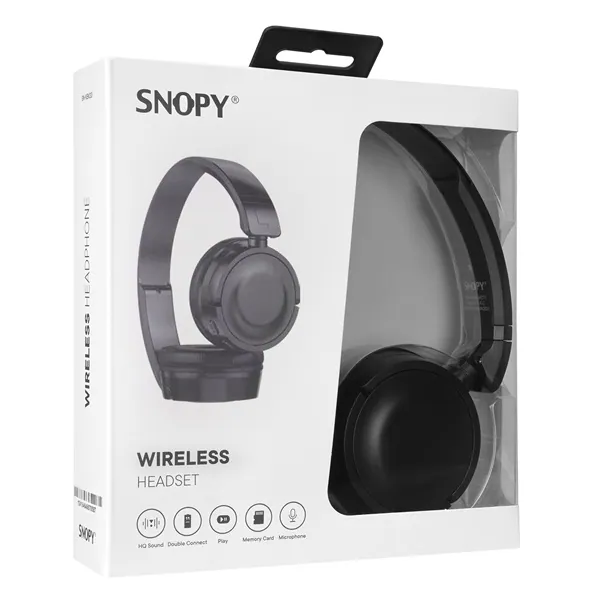 Snopy Fejhallgató Vezeték Nélküli - SN-XBK33 BATTY Black (Bluetooth/AUX/TF Card, hang.szab., mikrofon, fekete) – 6. kép