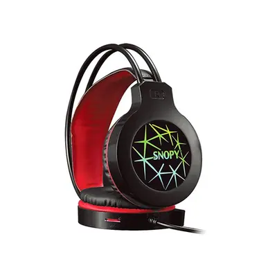 Snopy Fejhallgató - SN-GX7 CRAZY (2.0, mikrofon, USB+3,5mm jack, hang.szab., nagy-párnás, 2m kábel, fekete) – 2. kép