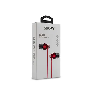 Snopy Fülhallgató - SN-J19 Red (mikrofon, 3.5mm TRRS jack, 1.2m kábel, piros) – 2. kép