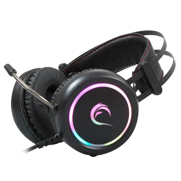 Rampage Fejhallgató - STORMY RGB (7.1, mikrofon, USB, hangerőszabályzó, nagy-párnás, 2m kábel, fekete) – 3. kép