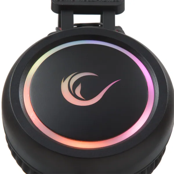 Rampage Fejhallgató - STORMY RGB (7.1, mikrofon, USB, hangerőszabályzó, nagy-párnás, 2m kábel, fekete) – 4. kép